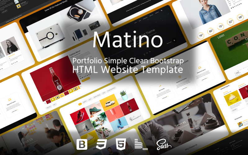 Matino - Portfolio Eenvoudig schoon Bootstrap HTML-websitesjabloon