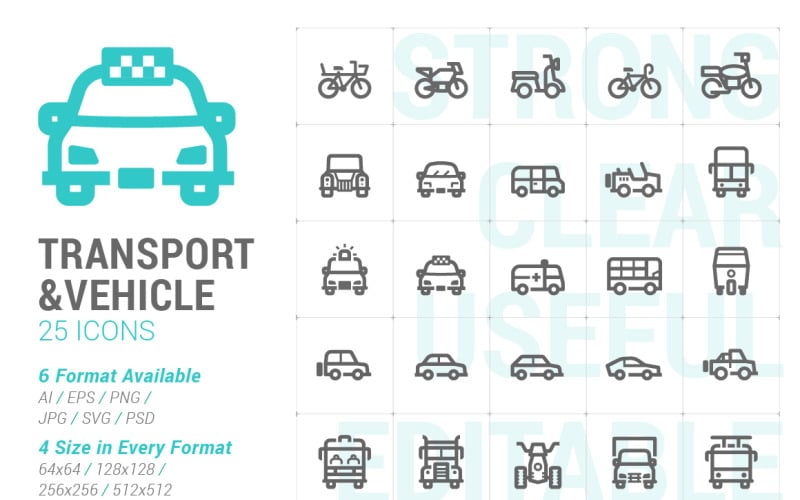 Transport & fordon Mini Iconset-mall