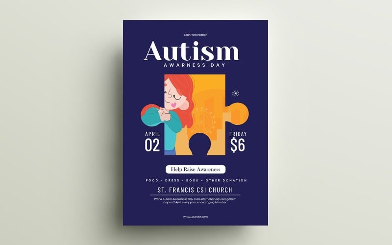 Autism Day Flyer #179321 - TemplateMonster