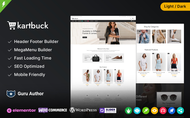 Kartbuck — магазин модной одежды и многоцелевая тема WooCommerce