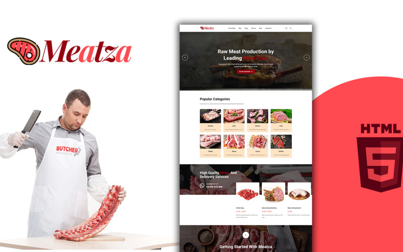 Meatza - modelo de site em HTML para Meat Shop