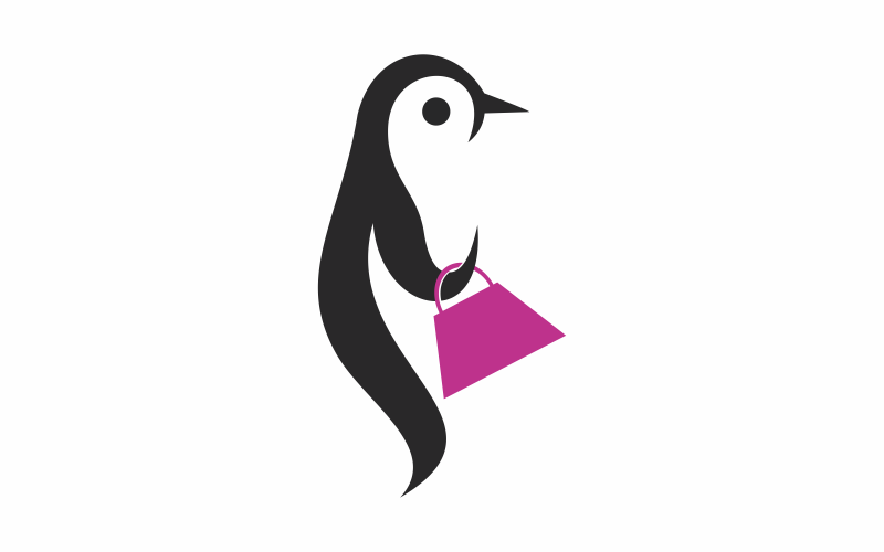 Modèle de logo de magasin de pingouin