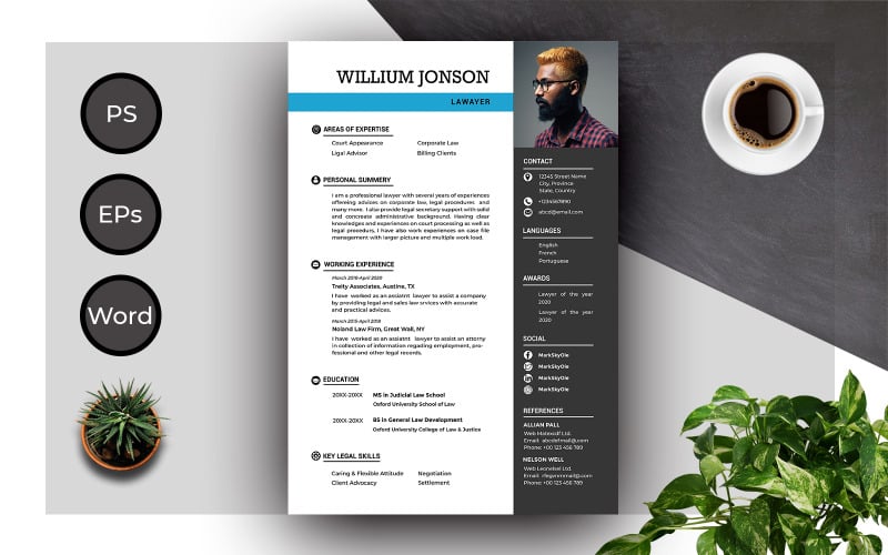Resume Template of Lawyer Complete Professional CV Resume