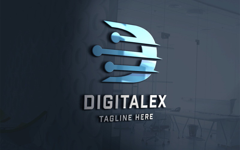 Шаблон логотипа Digitalex Letter D