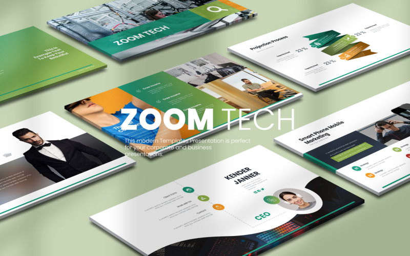 Šablony klíčových poznámek Zoom Tech