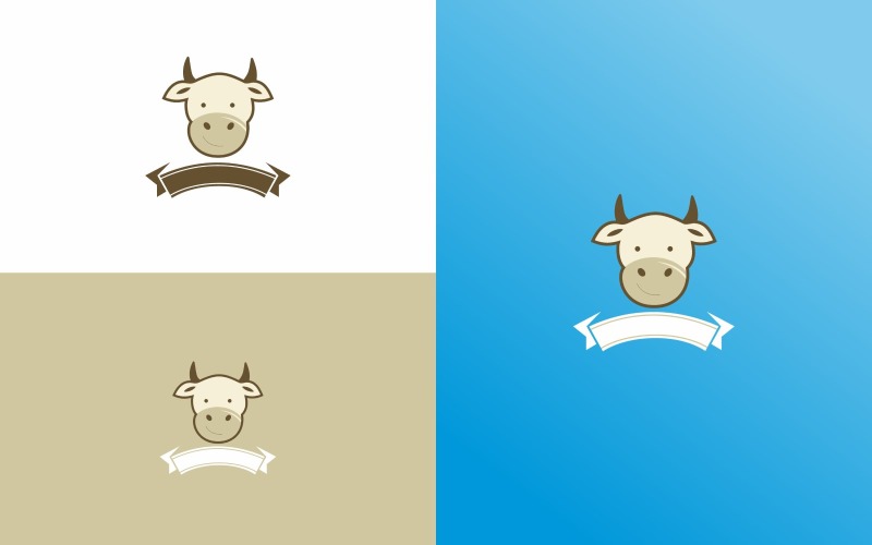 Cow Milk Dairy Logo symbol Design Template