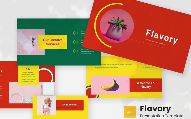 Flavory - пастельний шаблон Google Slides