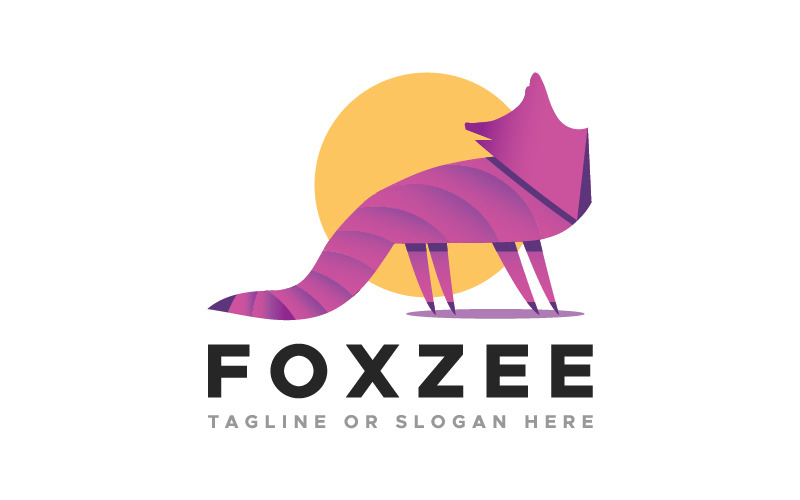Foxzee-logotypmall Du kan använda många kreativa företag eller personligt bruk