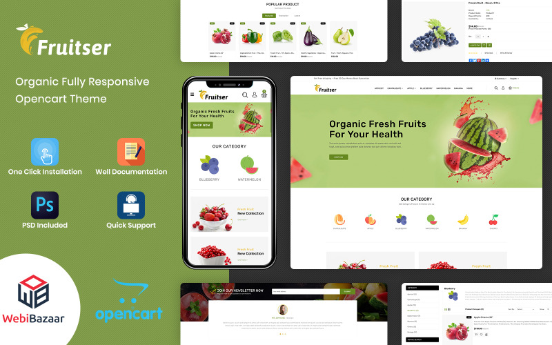 Fruitser - Modèle OpenCart d'épicerie