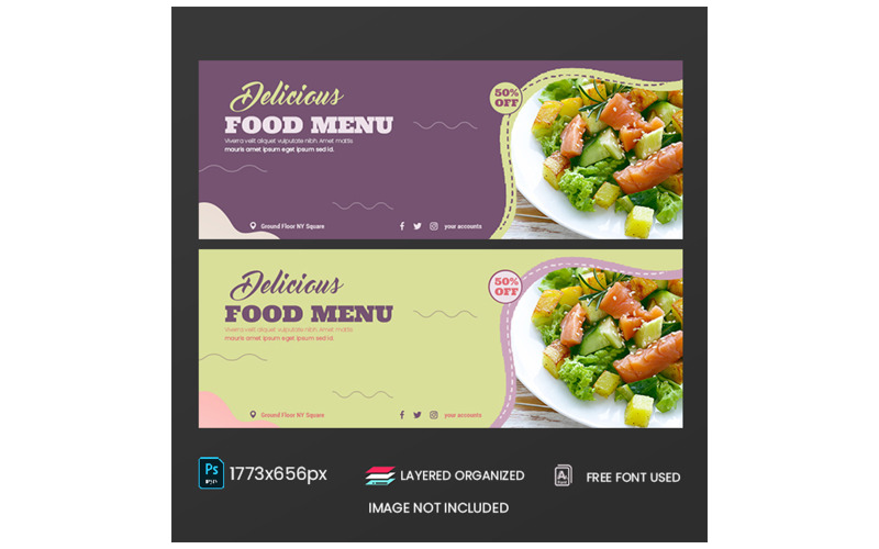 Salad Menu Facebook Corporate identity template