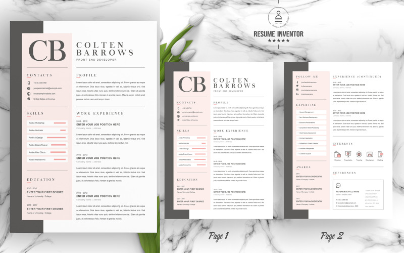 Colten Printable Resume Templates #179689 - TemplateMonster