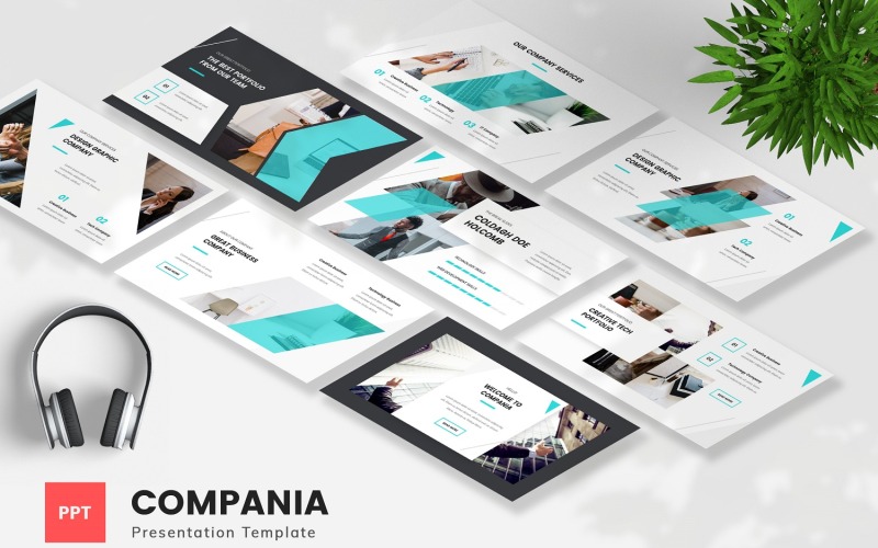 Compania - Företagsprofil Powerpoint-mall