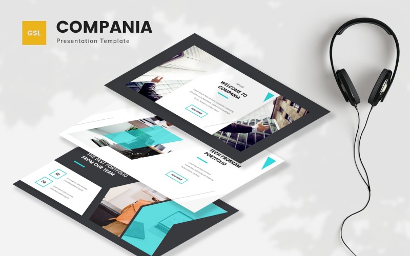 Compania - Google Slides-Vorlage für Unternehmensprofile