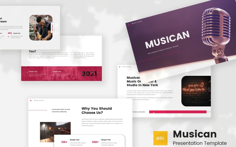 Musican - Music Organizer & Studio Google Slides Template