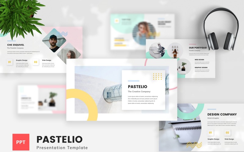 Pastelio - Modèle Powerpoint Pastel