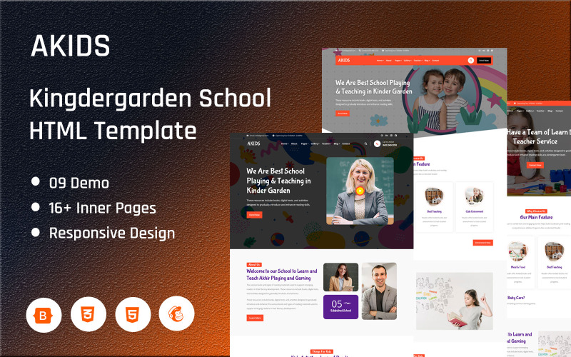 Akids - Kingdergarden School webbplats mall