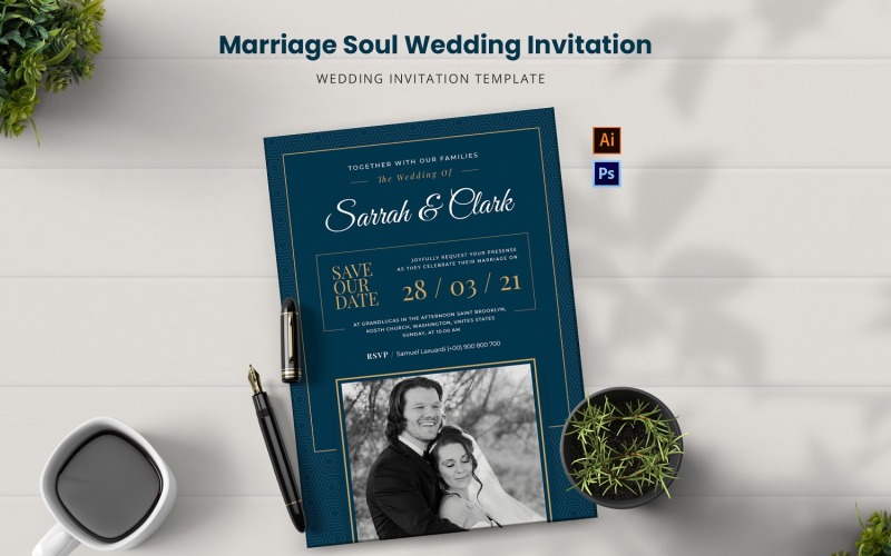 Bröllopsinbjudan för äktenskapssjäl