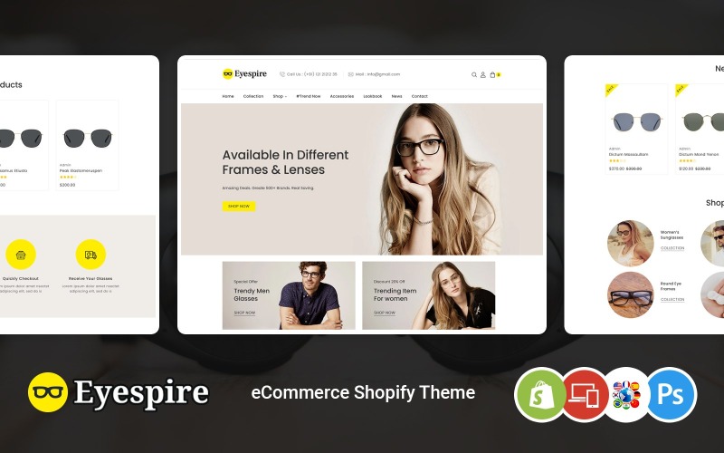 Eyespire - 眼镜、太阳镜、时尚 Shopify 主题