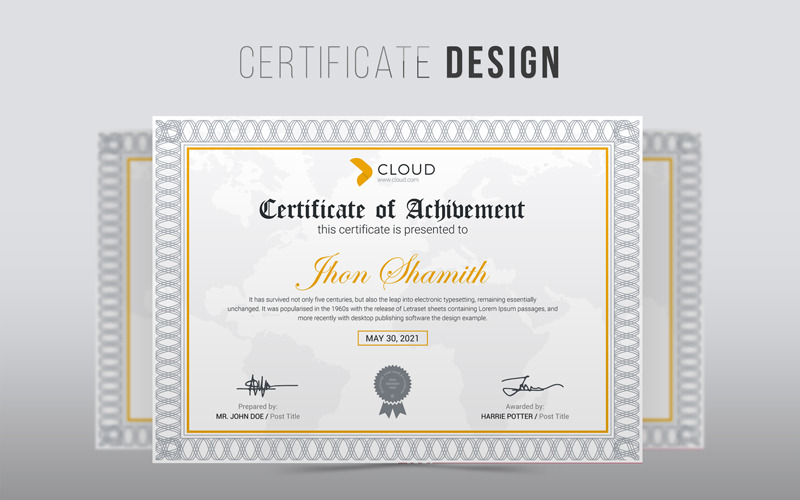 Jhon Shamith - Creatieve certificaatsjabloon