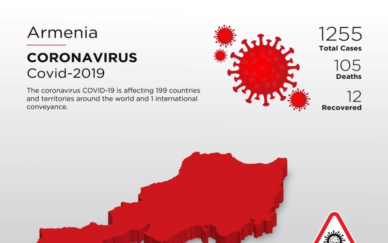 Von Argentinien betroffenes Land 3D-Karte der Corporate Identity-Vorlage von Coronavirus