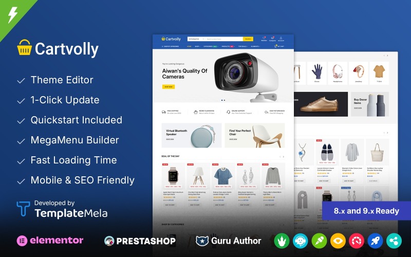 Cartvolly-Mega Store Prestashop主题