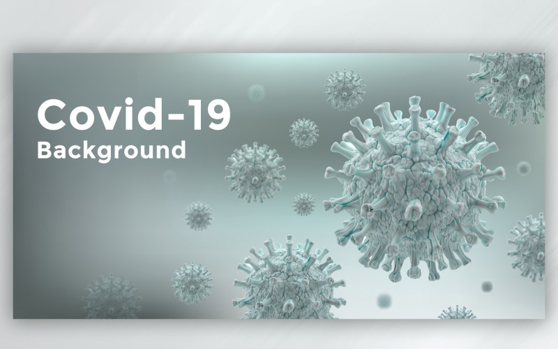 Cellule de coronavirus en vue microscopique dans l'illustration de couleur grise