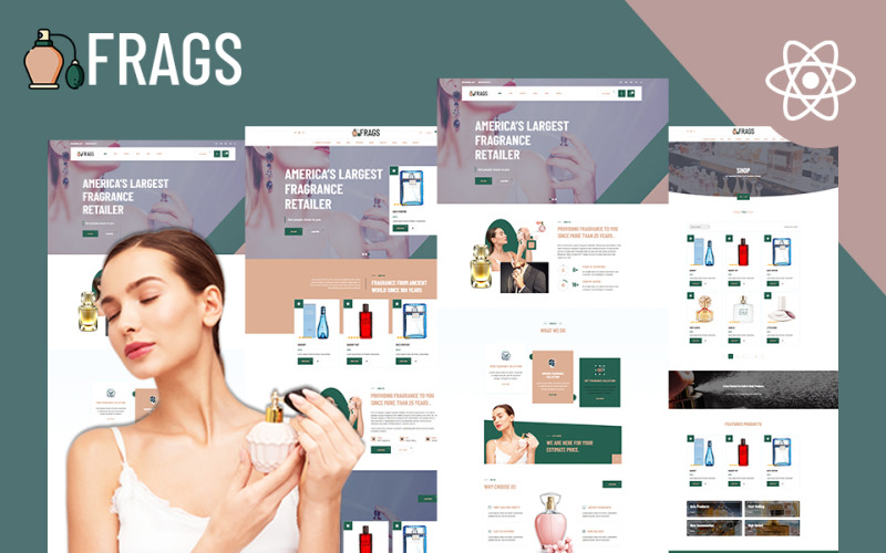Fragz | Реагировать шаблон веб-сайта магазина парфюмерии и парфюмерии