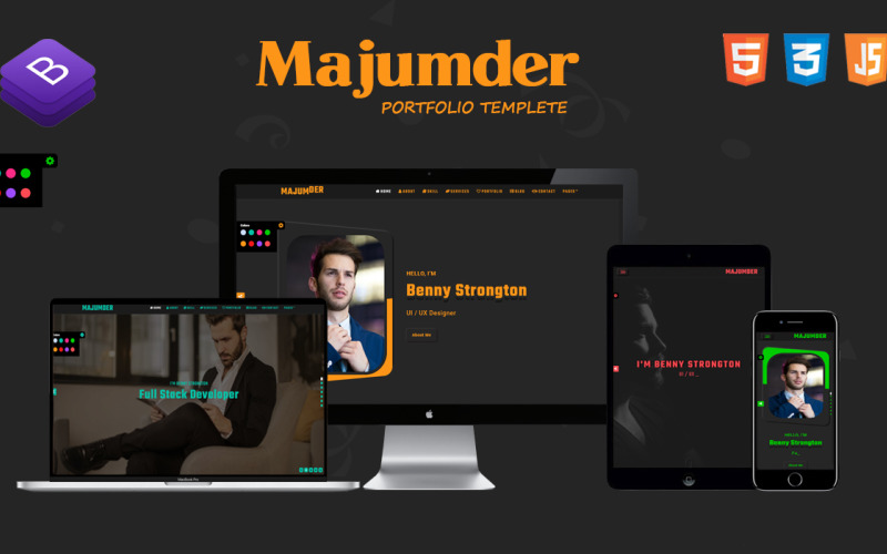 MAJUMDER-3 - Шаблон цільової сторінки HTML Bootstrap Creative Portfolio