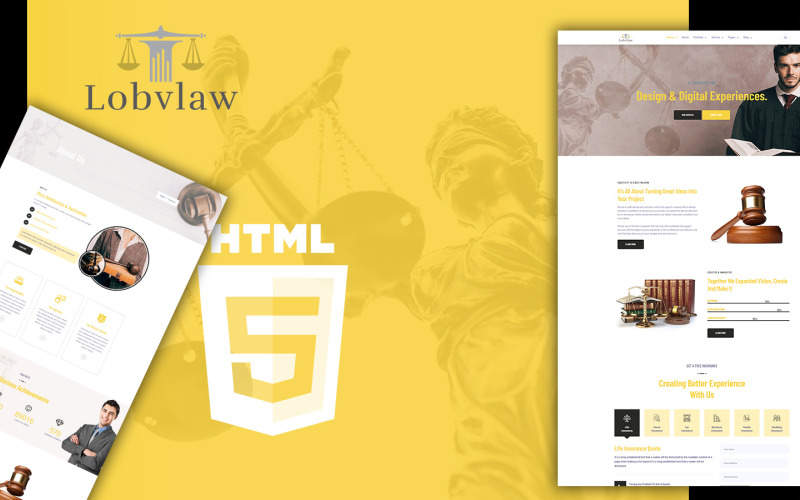 Modello di sito Web HTML5 di Lobylaw Law and Attorney