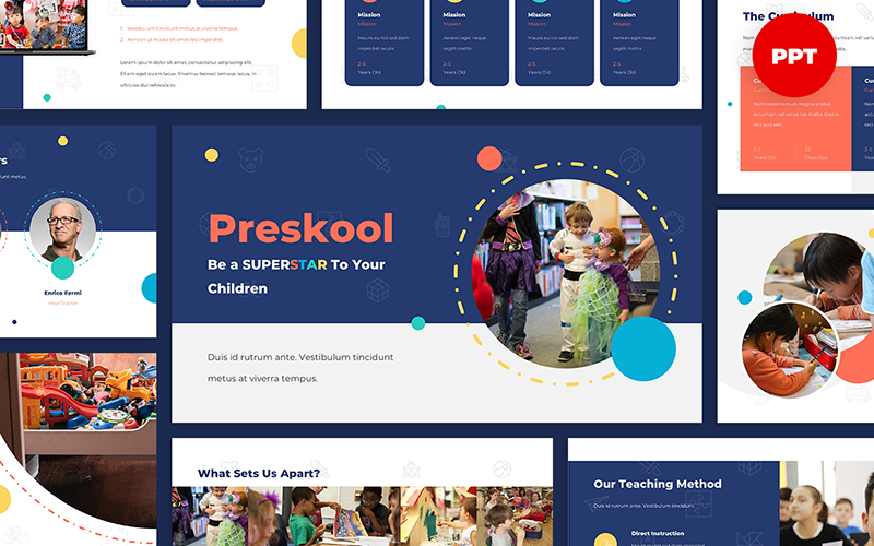 Preskool - Modelo de PowerPoint de jardim de infância
