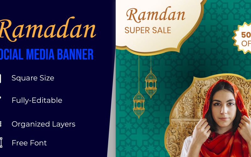 Ramadan Super Sale Social Pôster