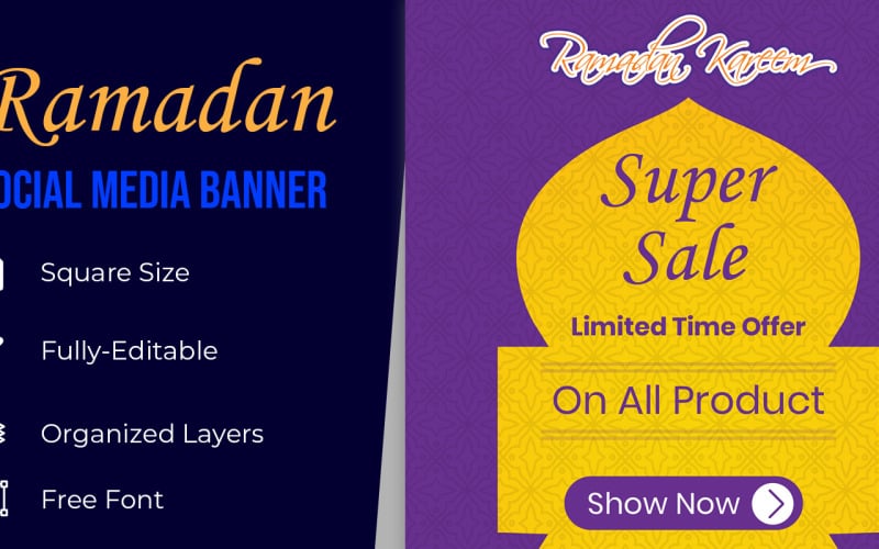 Ramadan verkoop sociale media promotie poster