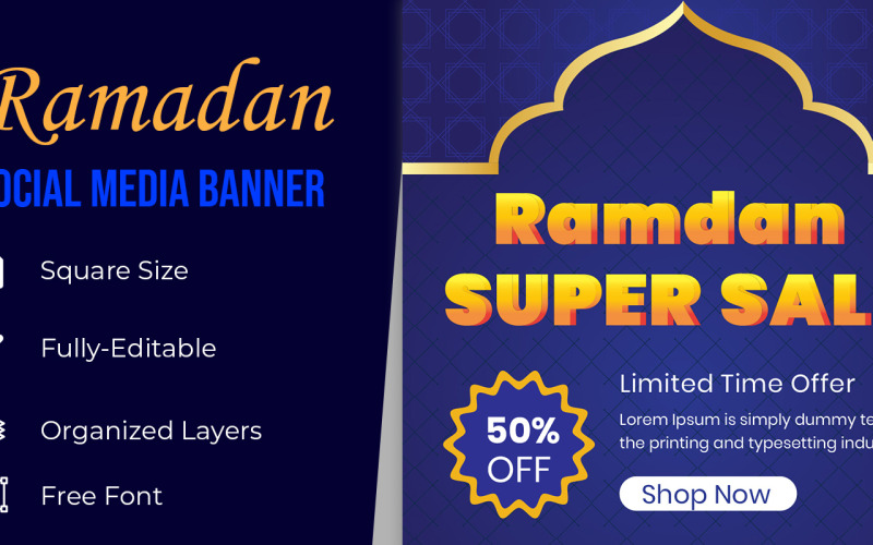 Ramadan eladó közösségi média szalaghirdetés