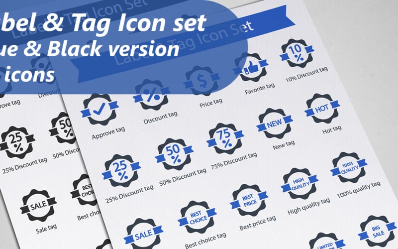 Etykieta i tag Iconset szablon