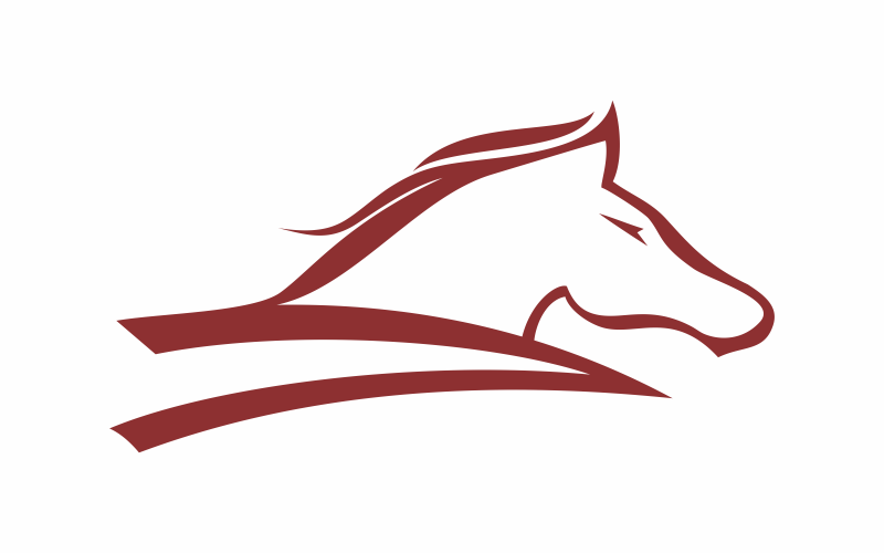 Modèle moderne de logo de cheval rapide
