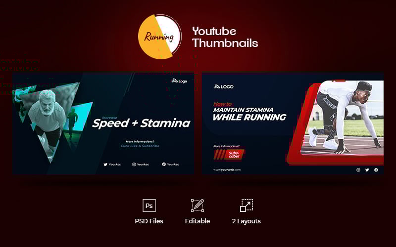 Ejecución: plantilla PSD para miniaturas de Youtube, banner web y redes sociales