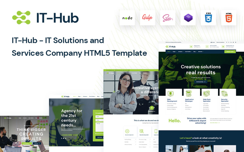 IT-Hub - Modèle HTML5 de société de solutions et de services informatiques