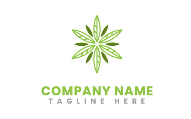 Modelo de logotipo empresarial Leaf Natural Canna