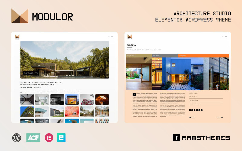 MODULOR - Tema WordPress de Estúdio de Arquitetura