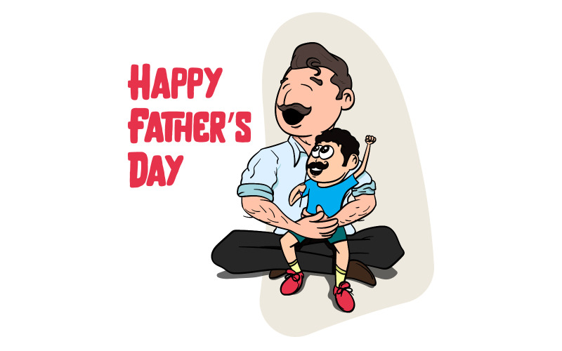 Szczęśliwy dzień ojca dzieci bawiące się ilustracji wektorowych