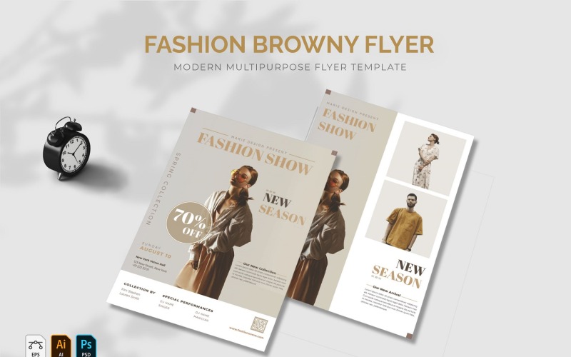 Volantino moderno alla moda Browny
