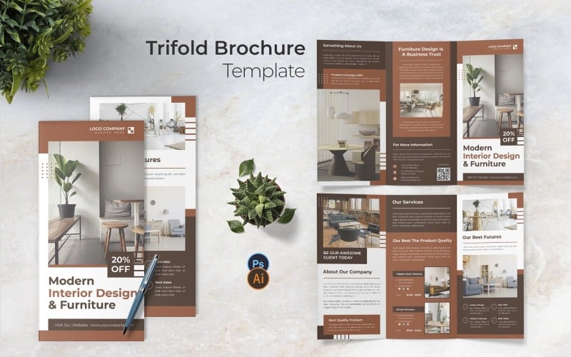 Брошюра Design Interior Trifold