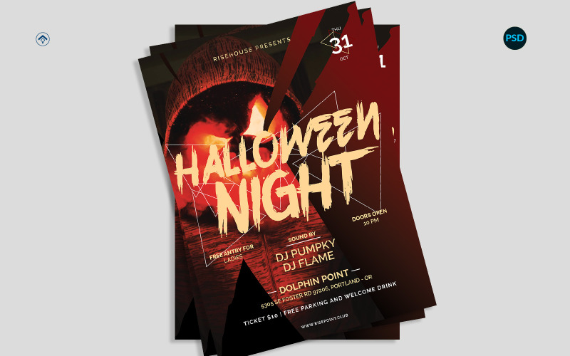 Halloween Events Flyer V1 #180496 - TemplateMonster