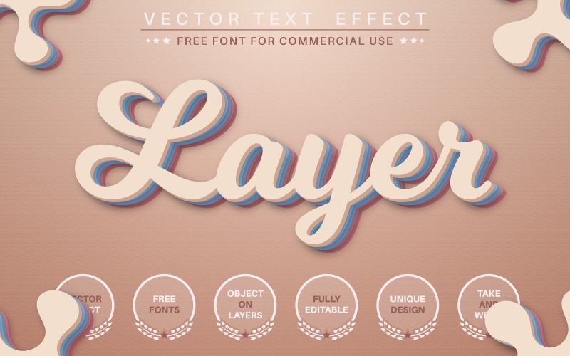 Lagen - Bewerkbaar teksteffect, lettertypestijl grafische illustratie