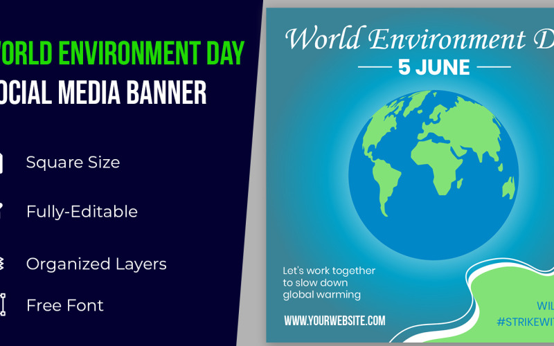 Счастливый Всемирный день окружающей среды баннер