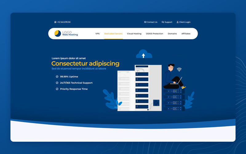 BeatCoin - Homepage per siti di servizi di hosting - Modello PSD