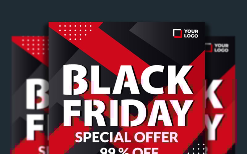 Black Friday Special Offer Flyer Template with Vector