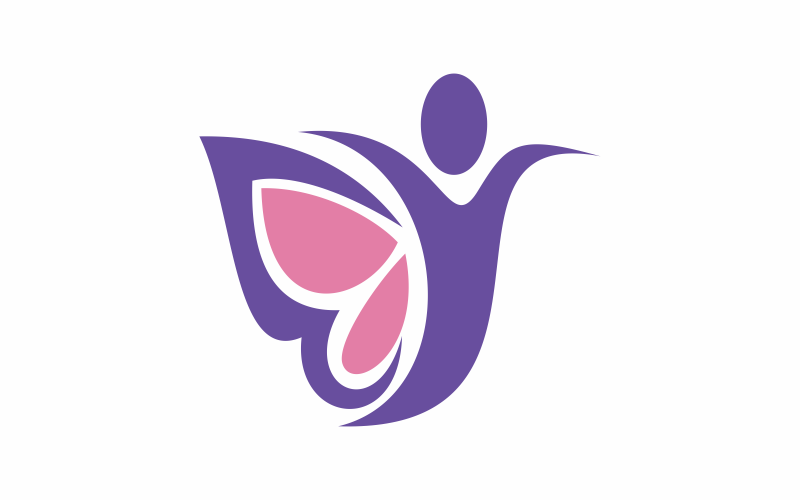 Modello di logo farfalla umana