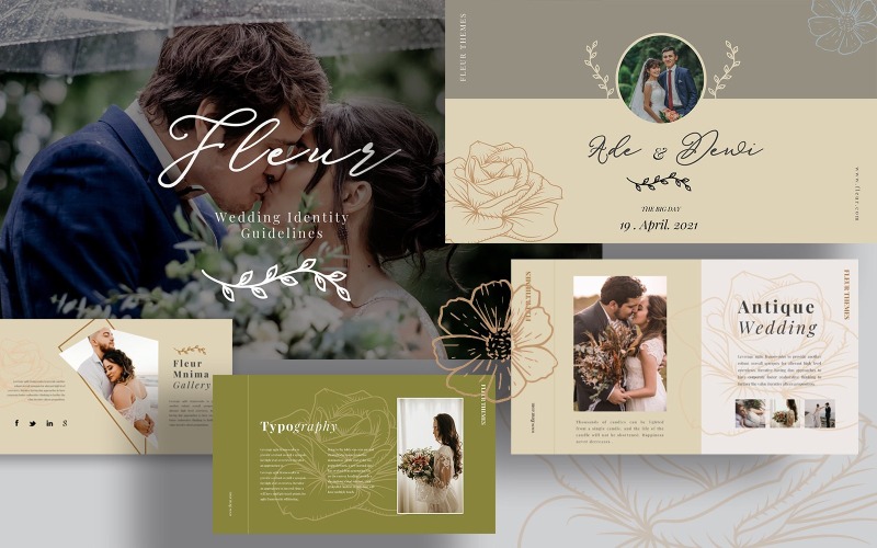 Шаблоны презентаций на свадьбу Fleur