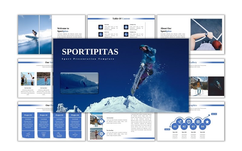 Sportipitas - kreativní sportovní šablona Powerpoint